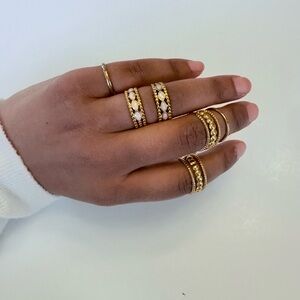 Gold Plated Stainless Steel 6pc Piece Ring Set